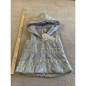 Heart n Crush Girls Size Large Puffer Vest Bling Sequined With Hood.NWT
